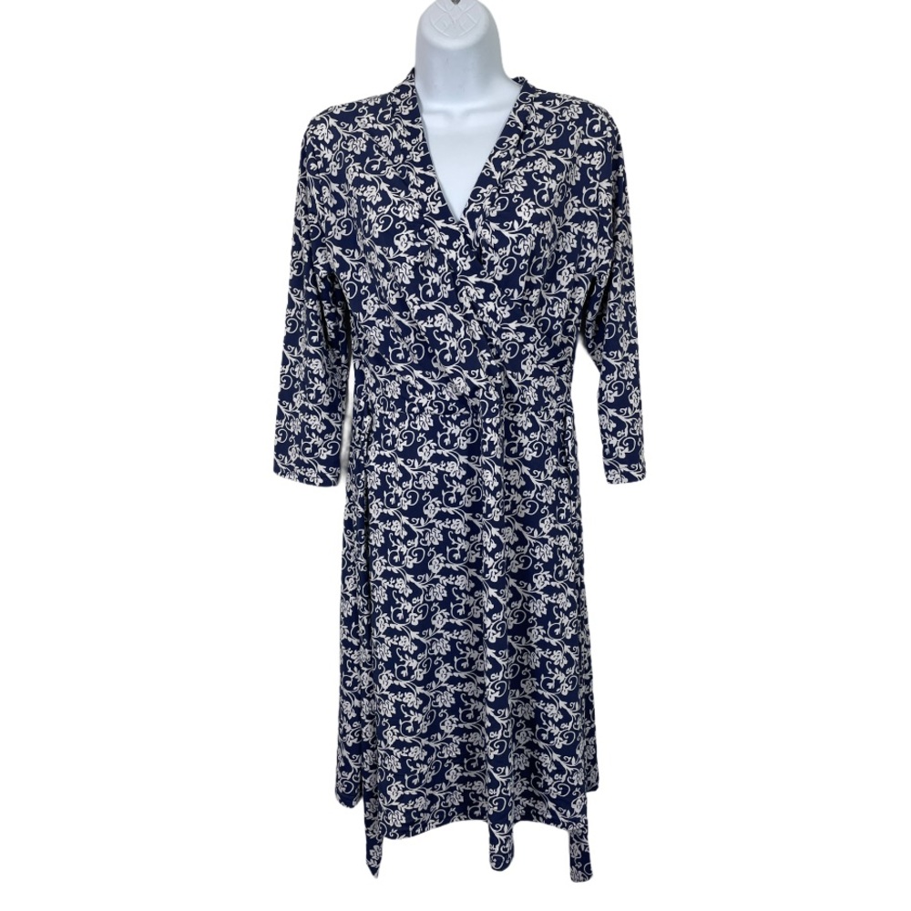 Dress S Wrap faux dress Surplice front A-line skirt style Floral V-neck Tie Belt